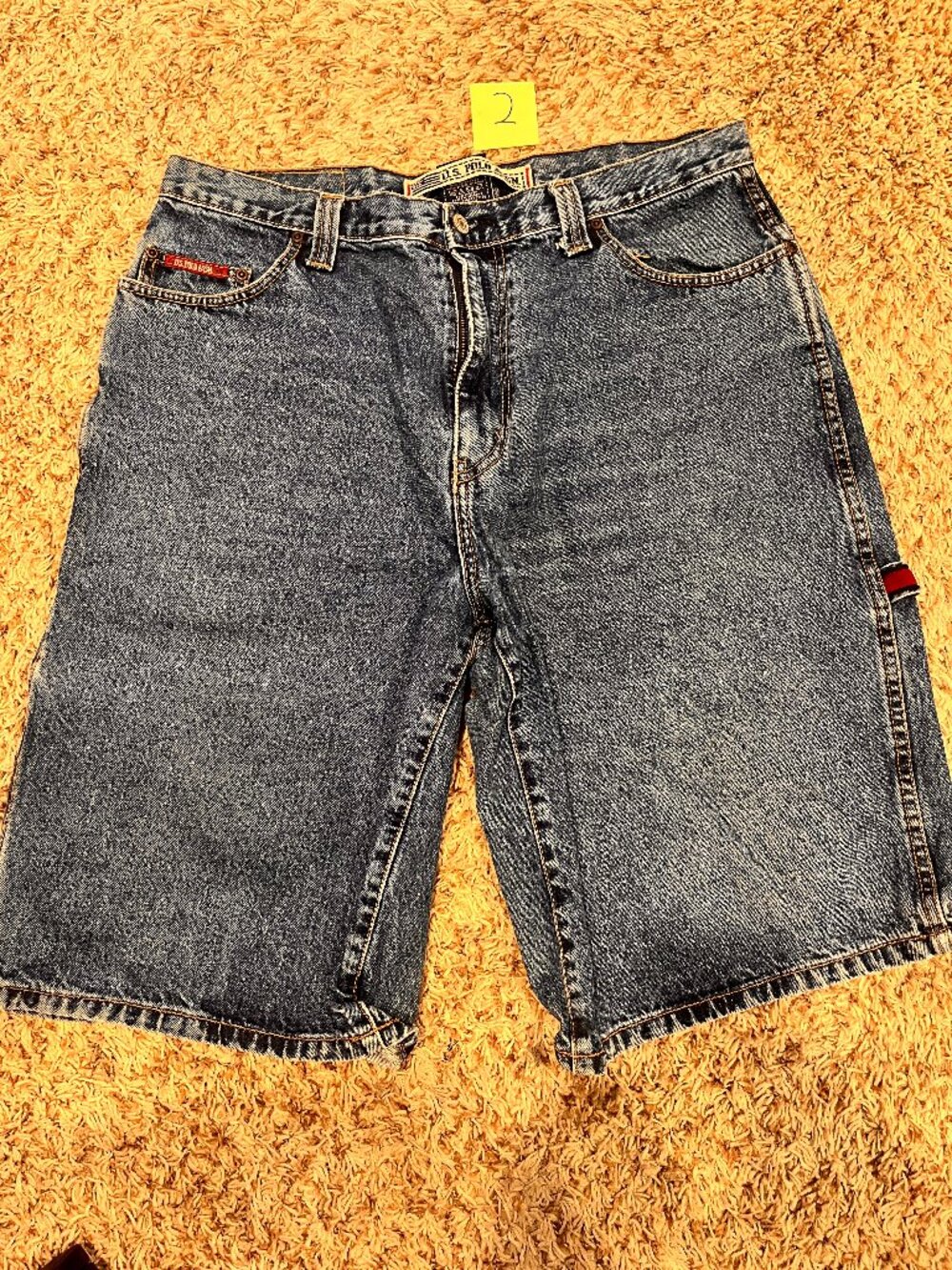 U.S. POLO ASSN Men's Denim Cargo Short, Blue, 36 Waist